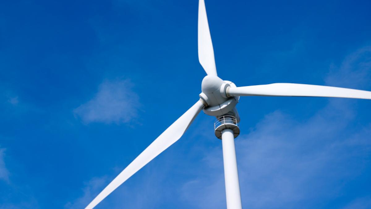 Wind turbine and blue sky