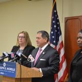 Congressman Joe Morelle speaking at podium