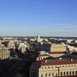 Aerial photo of Washington DC including Capitol Building
