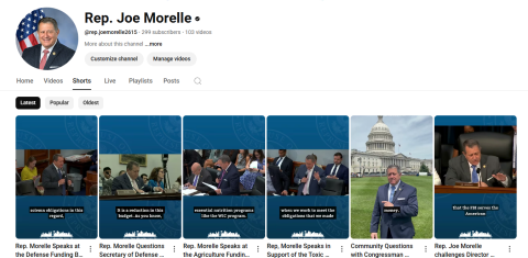 View Rep. Morelle's Youtube Shorts Library