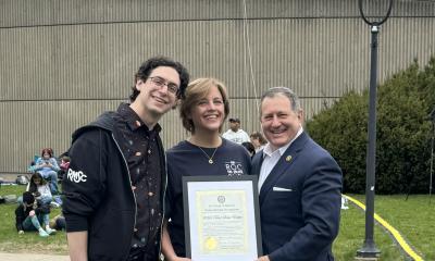 Joe, Hillary, and Dan pose at RMSC for a photo