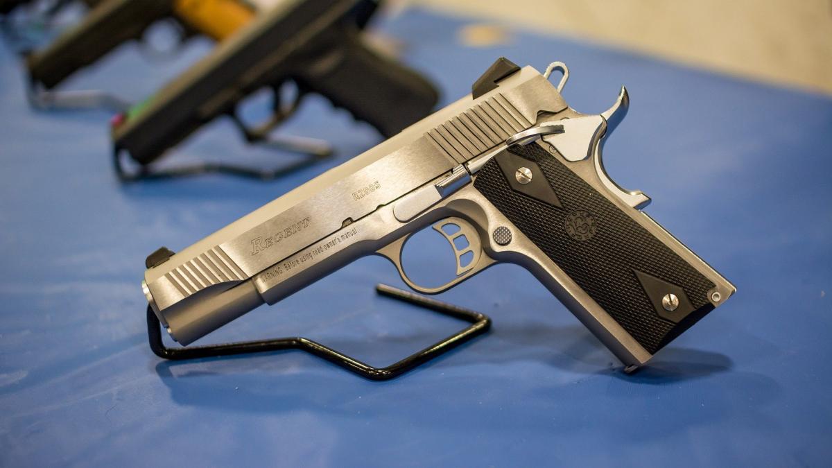 Hand Gun on a stand