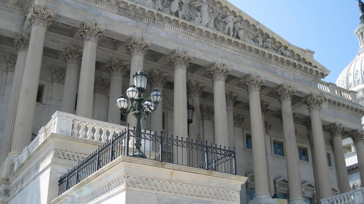 Close up of U.S. Capitol columns