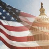 United States Flag Flown Over Capitol