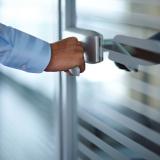 Hand opening office door