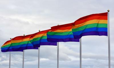 Pride Flags on flag polls